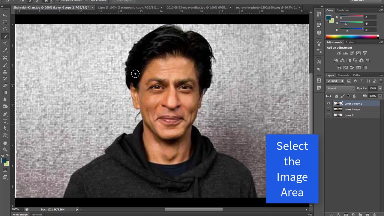 how to use Contant Aware Move Tool and Red Eye Tool in photoshop part 11