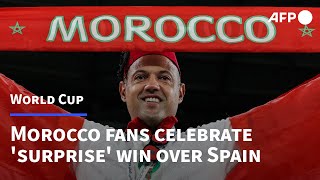 Morocco fans celebrate 'surprise' World Cup win over Spain | AFP
