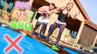 Try NOT To FALL Into The POOL CHALLENGE! (SIS vs BRO) Ft. DailyBumps! // SoCassie Try NOT To FALL Into The POOL CHALLENGE! (SIS vs BRO) Ft. DailyBumps! // SoCassie