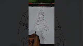 quick simple easy lord hanuman ji drawing. art drawing viral hanuman shorts