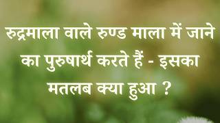 रुद्रमाला वाले रुण्ड माला में जाने का पुरुषार्थ करते हैं - इसका मतलब क्या हुआ VCD 1687