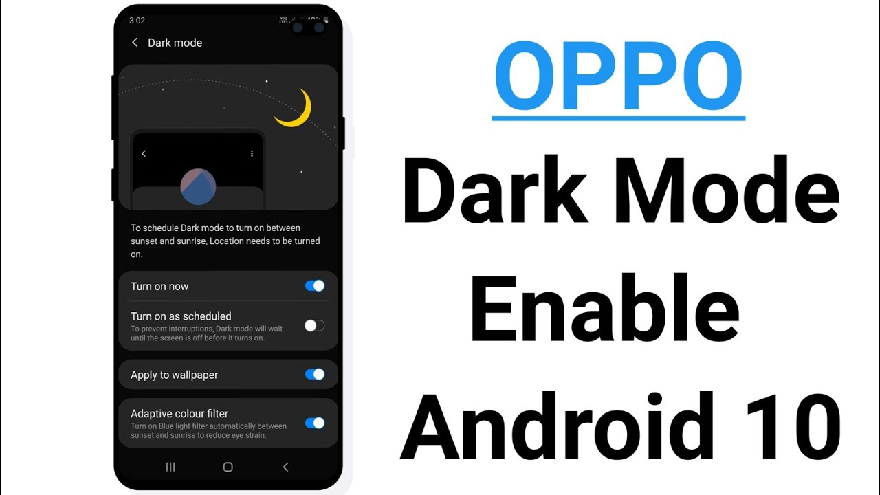 OPPO Dark Mode Android 10 ! A37,A57,A3s,F11,F7,F9,A5,A7,A9,A83,A71