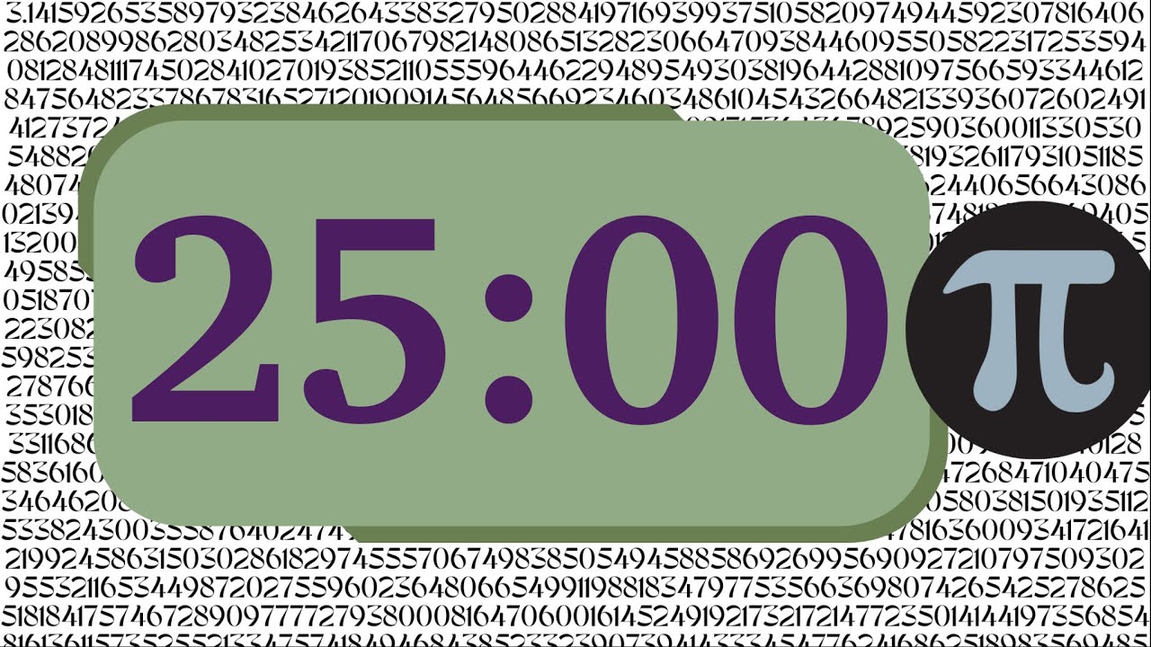 Pi Zero Countdown Timer 25 Minute Fun Pi Timer (Electric Piano Tones at End) - YouTube