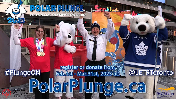 Chief Demkiw Takes the 2023 POLAR PLUNGE for Special Olympics w Help From Maple Leafs Mascot CARLTON