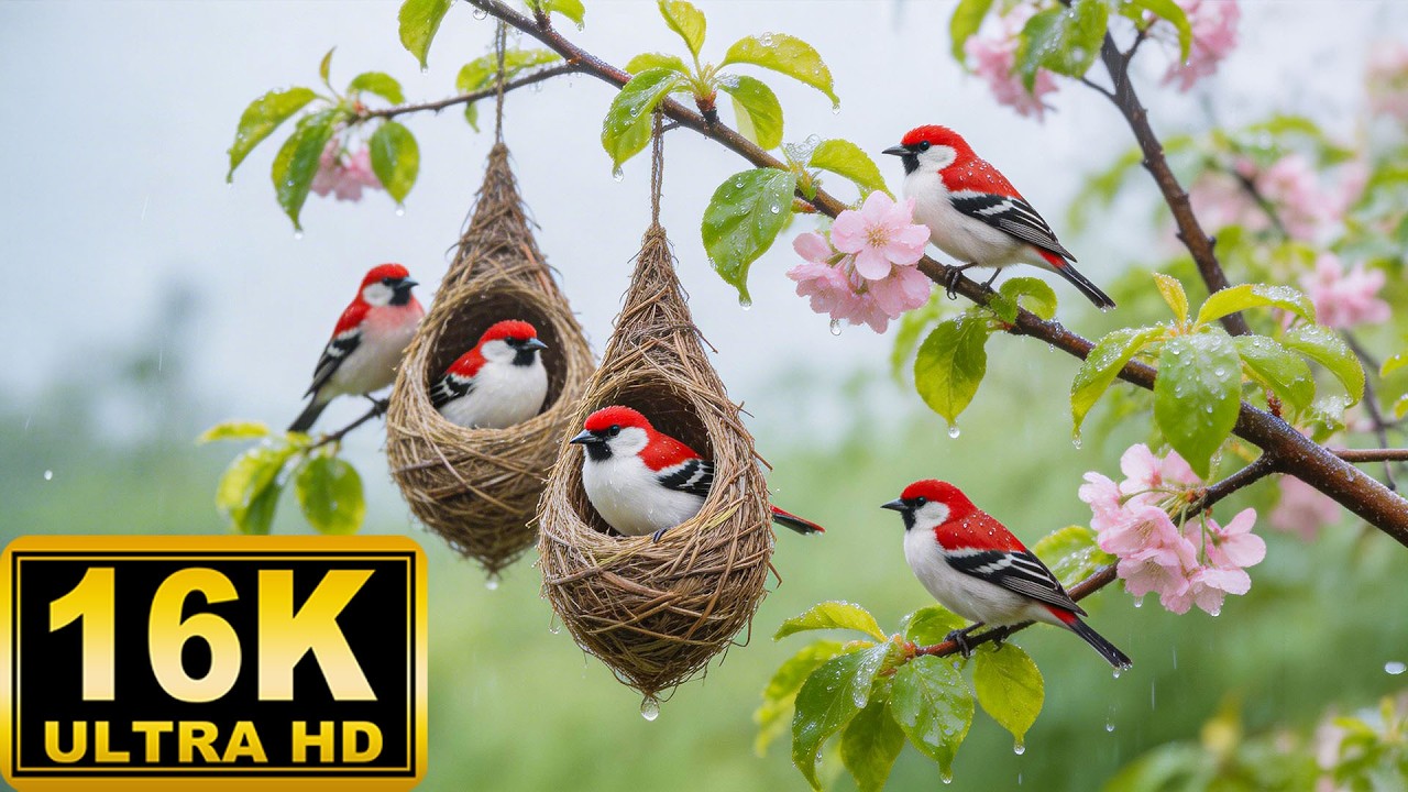 Stress Relief - Calm Your Mind & Enhance Focus with Relaxing Piano & Birds Chirping Sounds 16K✨