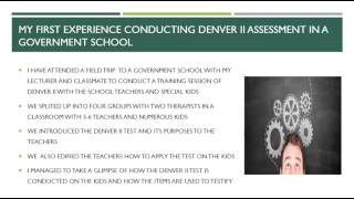 CONDUCTING DENVER II DEVELOPMENTAL SCREENING TEST - A REFLECTION