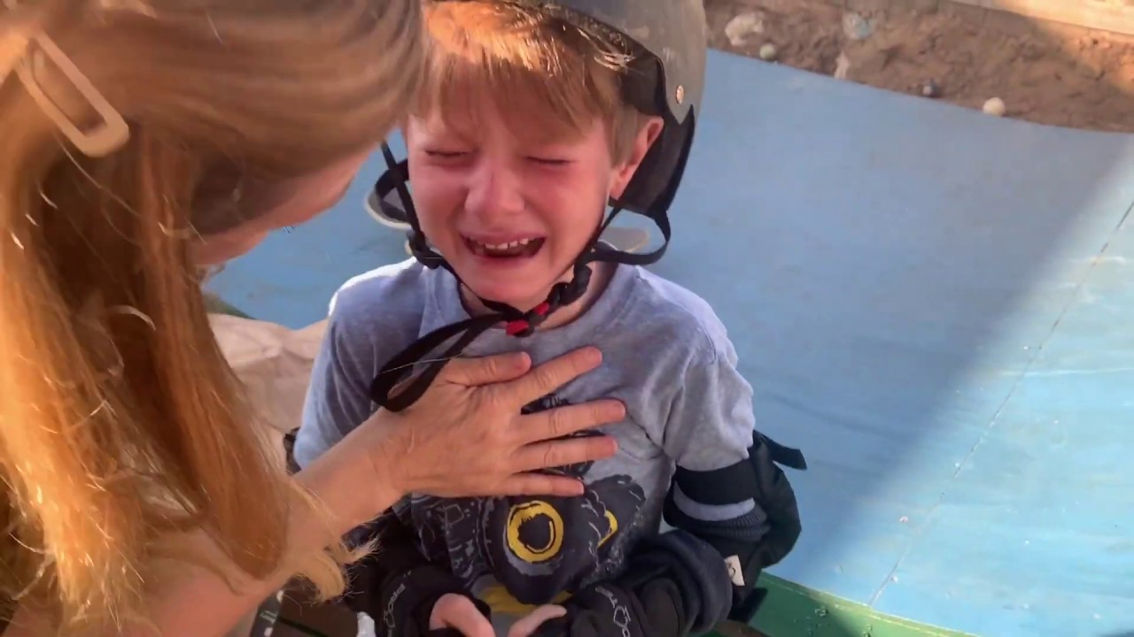 Dropping In First drop in on skateboarding halfpipe ramp overcome with emotion ...