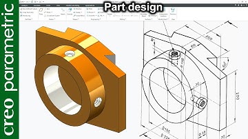 Creo part modeling tutorial Machine part-15 in Creo Parametric