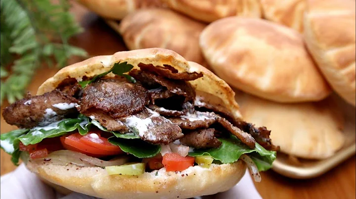 Turkish doner kebab and kebab pita bread with the ...