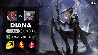 Diana Mid vs Lucian - BR Grandmaster Patch 11.4