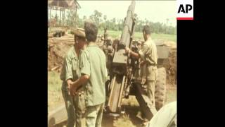 SYND 12/11/1970 CAMBODIAN SOLDIERS MARCH INTO THE PREK THAMEAS AREA