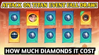 FULL DRAW! GETTING ATTACK ON TITAN SKIN! HOW MUCH DIAMONDS IT COST? | MLBB X ATTACK ON TITAN