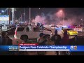 La erupts as dodger fans celebrate world series championship