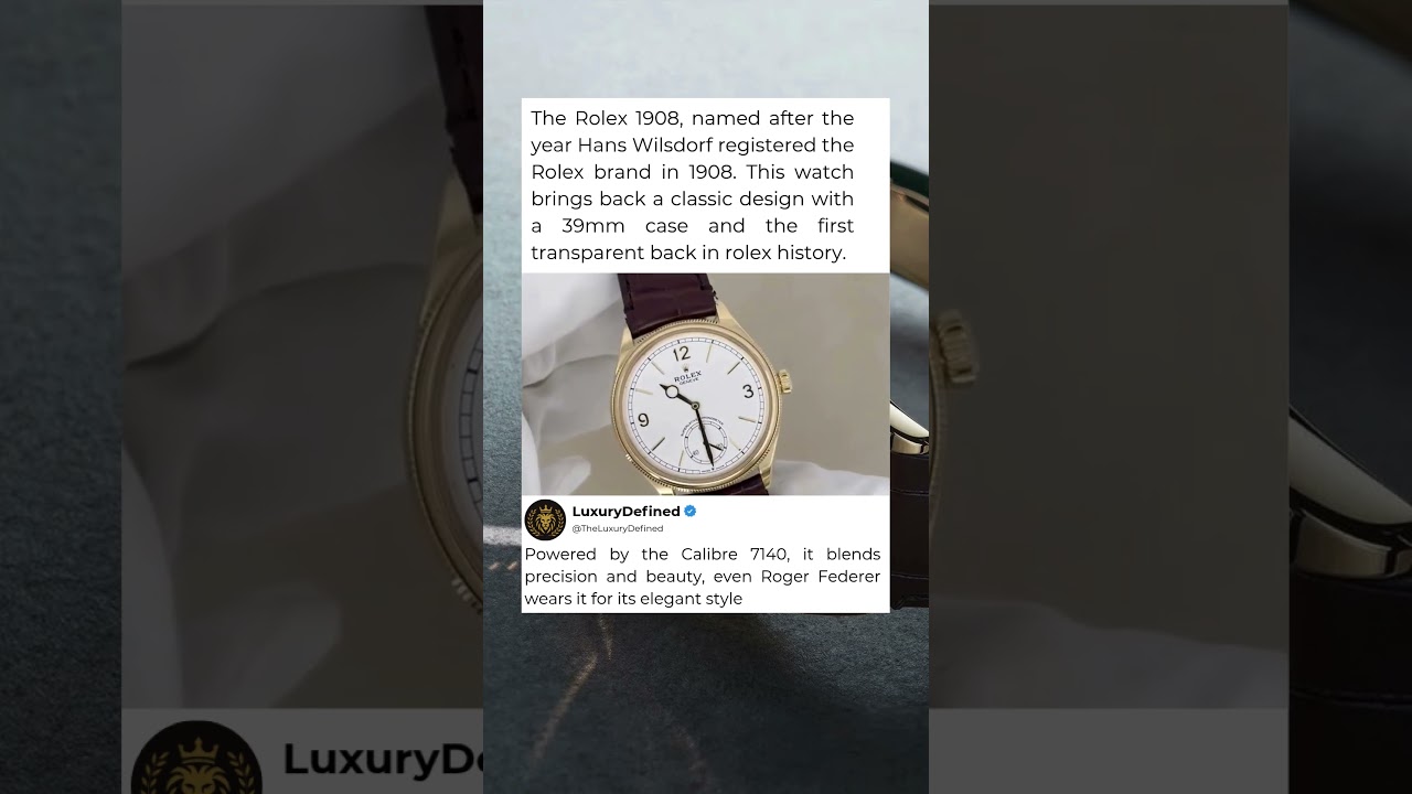 Rolex 1908 — where timeless elegance meets innovation. 