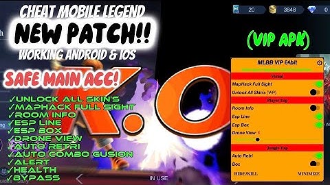 CHEAT ML 2025 TERBARU ANTI BANNED MOD MENU MAPHACK MOBILE LEGENDS UNLOCK ALL SKIN FREE