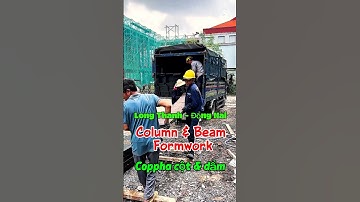 Cốp pha cột dầm 🚀🚀 Film-faced plywood. Column & Beam Formwork  #constructionchannel