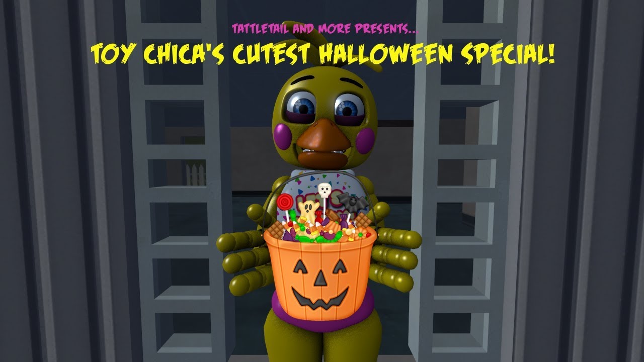 Chica The Chicken Reacts To Toy Chica S Halloween Special Youtube - toy chica v2 roblox