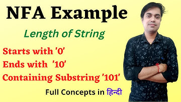 NFA Example | Length of the String | Starts with 0 | Ends with 10 | Containing the substring 101