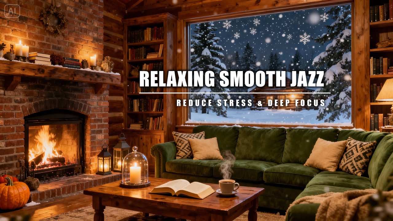 Cozy Smooth Jazz ⛄ Relaxing Winter Coffee Shop Ambience & Soft Piano ...
