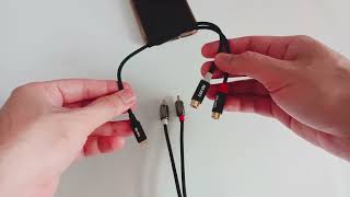 How to deal with RCA cable on Apple iPhone with Lightning to 2 female Stereo built-in DAC adapter