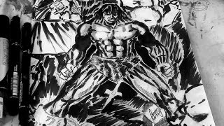Speed Drawing - Conan o barboro( Marvel comics)