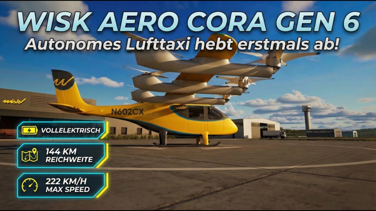 Wisk Aero Cora: Autonomes Lufttaxi hebt erstmals ab! - YouTube