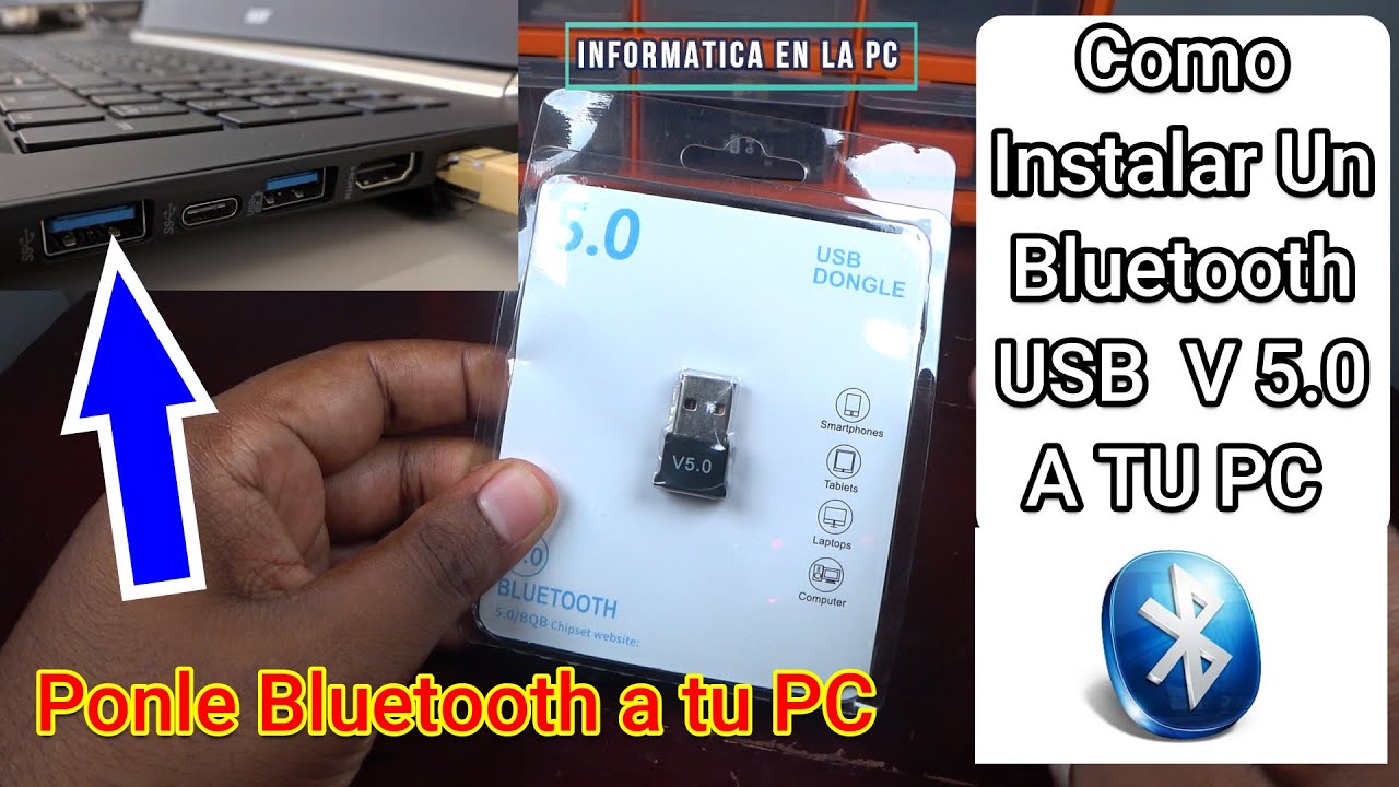 Como INSTALAR adaptador BLUETOOTH USB v5.0 a la PC con Windows 10 & Windows  7✓ 