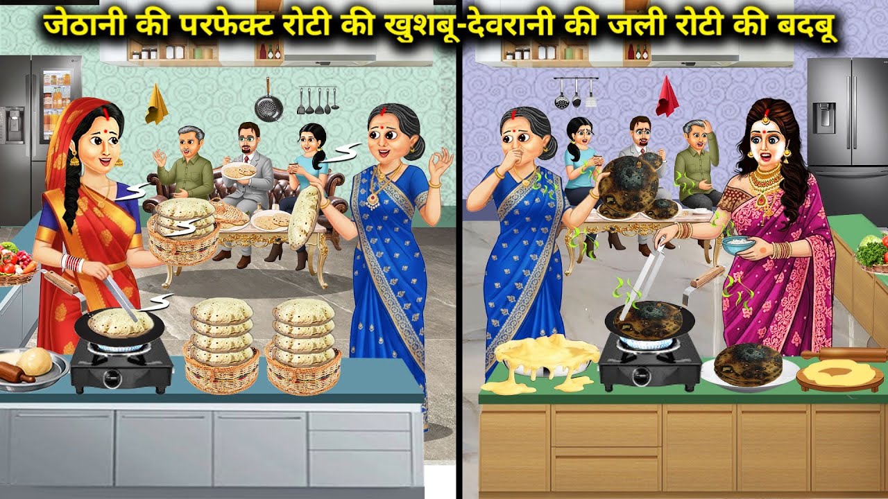 जेठानी की परफेक्ट रोटी की खुशबू-देवरानी की जली रोटी की बदबू|The Smell Of Sister-In-Law's Perfect Rot