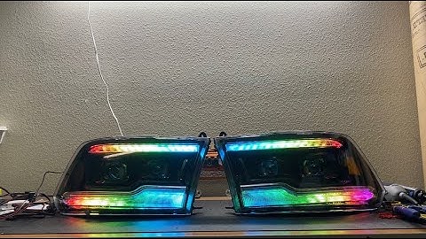 2009-2018 Ram Custom Flow Series Chasing RGBW LED Headlights with BlueGhozt controller - AutoLEDTech