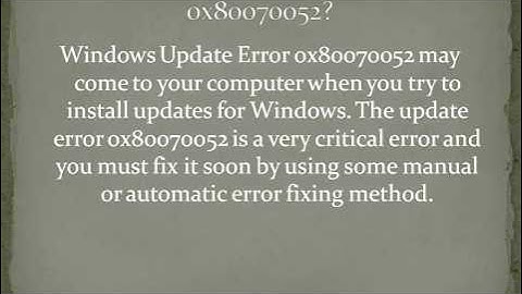 Remove Windows Update Error 0x80070052