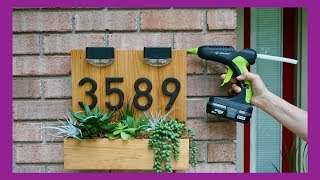 DIY Modern House Address Sign using Hot Glue