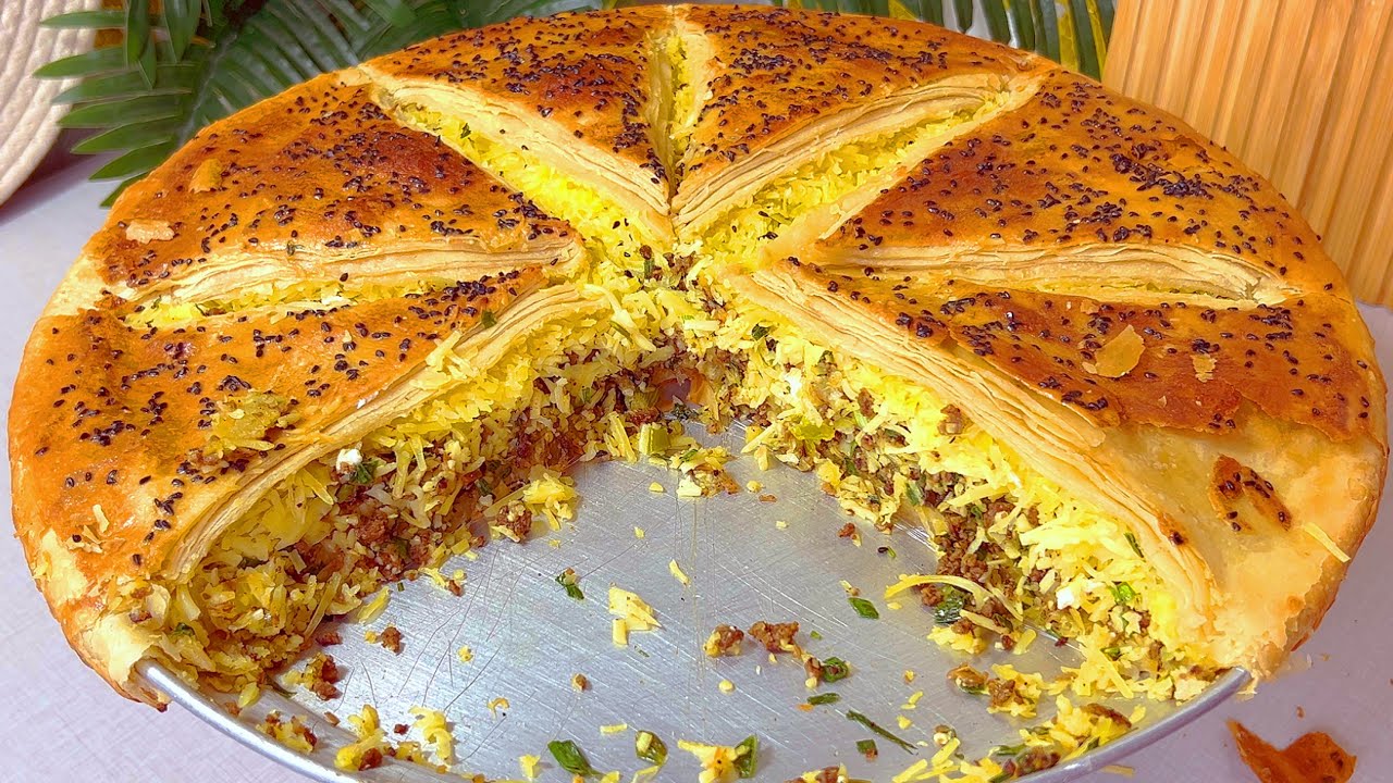 البوريك اليمني الأصلي | بنت الصحن بحشوة اللحم المفروم وجبنة شيدار👌