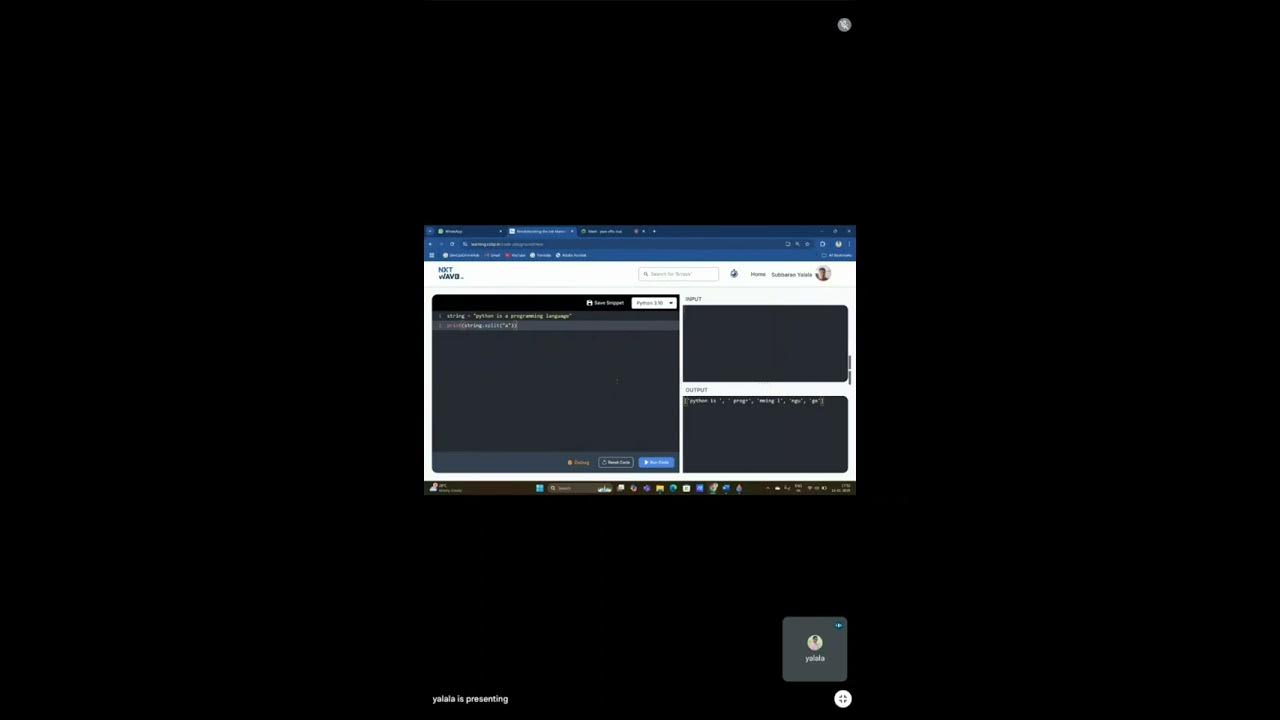 PYTHON||Lists-splitting,joining strings,Negative indexing python class ...