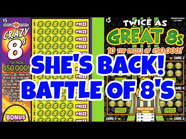 $80 IN PA LOTTERY TWICE AS GREAT 8'S & MD LOTTERY CRAZY 8'S