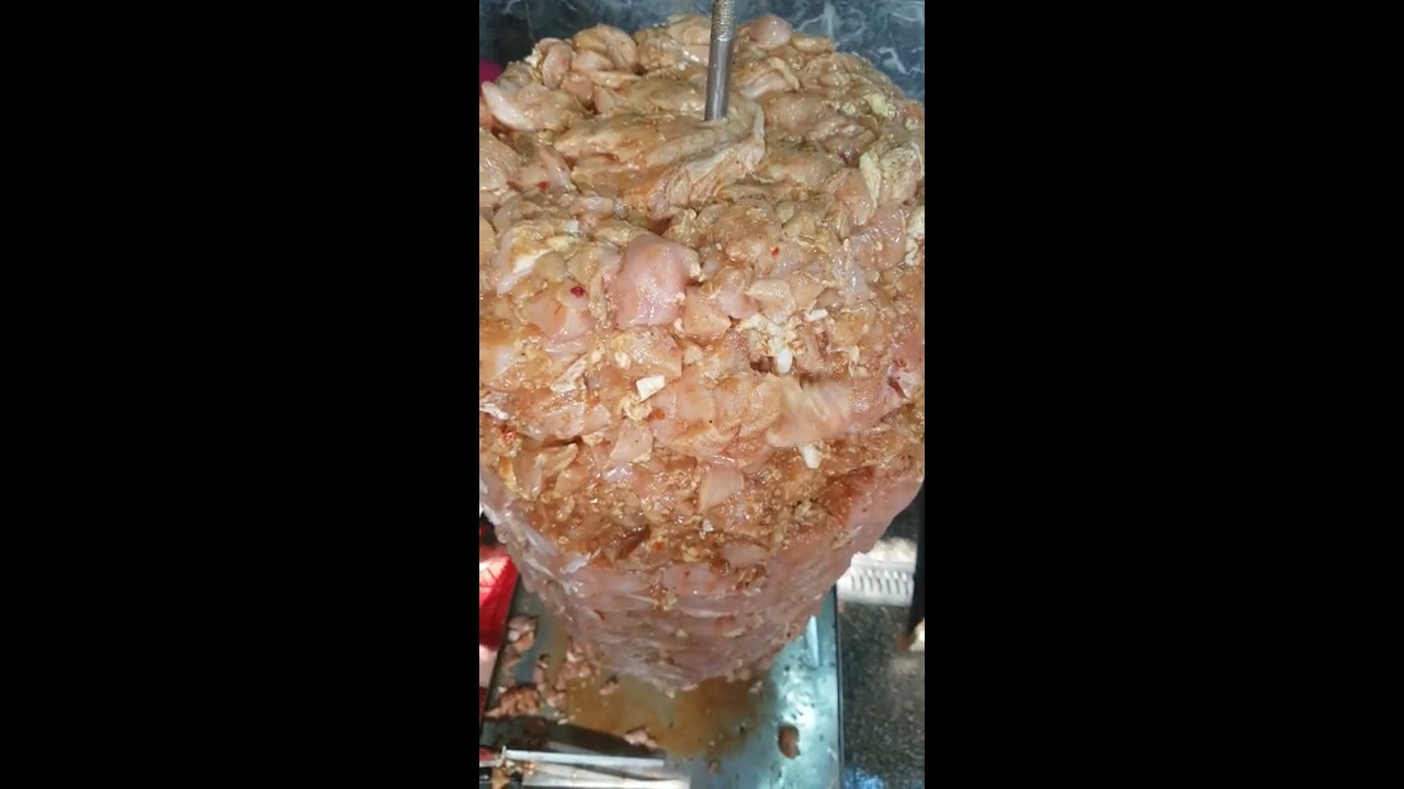 بدايه شك سيخ الشاورما مرحله (( 6 )) على أصوله