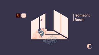 How To Design A Small Isometric Office In Illustrator? Adobe Illustrator Tutorial.