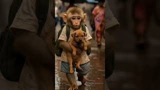 MONKEY &amp; DOG FRIENDLY 🤩#short#viral##video