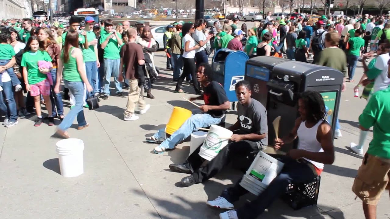 Chicago St Patrick's day Bucket Drummers green river YouTube