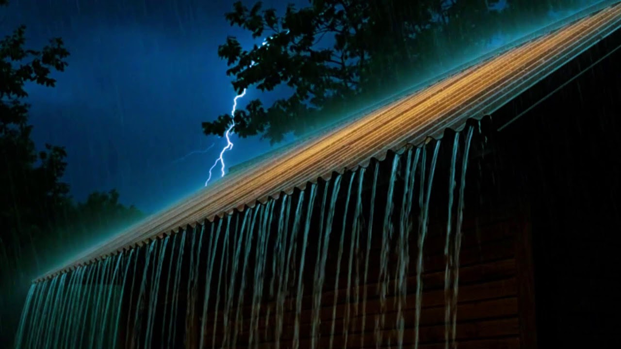 Nonstop Thunderstorm on Tin Roof 🌩️ Powerful Rain Sounds for Deep Sleep, Study & Focus
