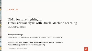 OML feature highlight: Time Series analysis with Oracle Machine Learning