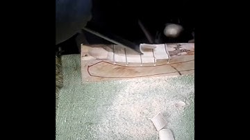 Cutting a wood with a curved chisel blade #shorts #handmade #diy #woodworking #craft #chisel #handle