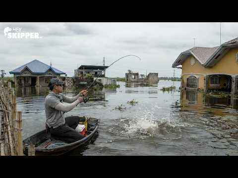 Fishing a Flooded Abandoned Village Infested w/ MONSTER Fish!