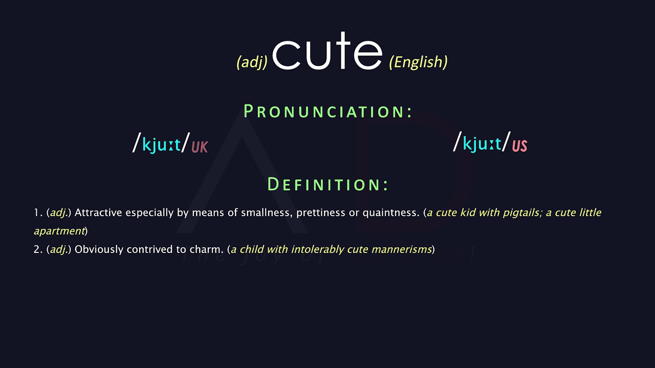 Cute Meaning And Pronunciation | Audio Dictionary - YouTube