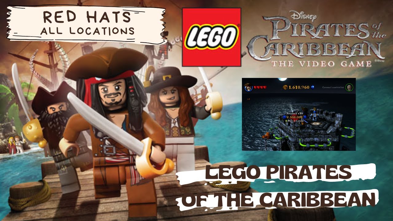Lego Pirates of the Caribbean Red Hat Locations ALL RED