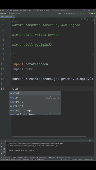 Rotate Screen Using Python #shorts #pythonprogramming - YouTube