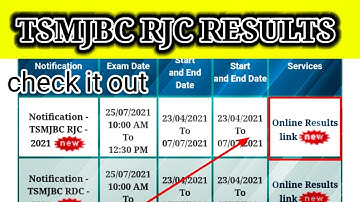 How to check TSMJBC  RJC CET 2021 Results