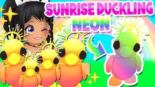 MAKING THE *FIRST NEON SUNRISE DUCKLING* in ADOPT ME (roblox)