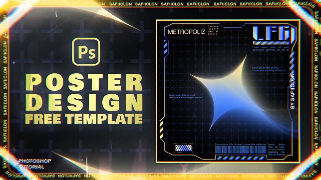 ⁣Quick Modern Basic Shape Poster Design in Adobe Photoshop Tutorial