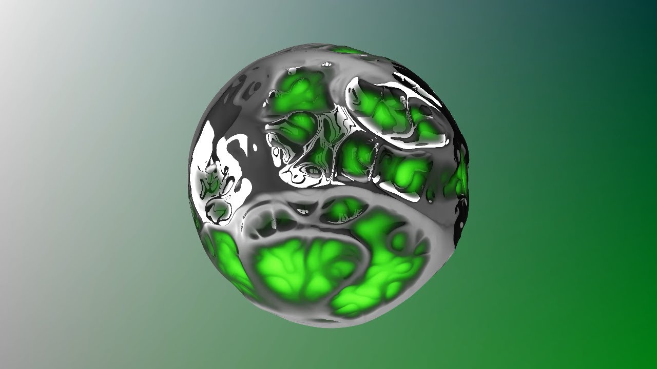 Liquid Metal Abstract Fluid Green Orb 4K UHD Ambient Art Background | No Sound