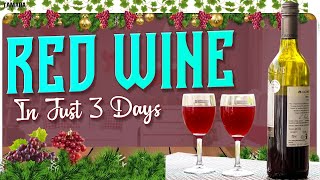 Red Wine In 3 Days | Grape Wine Recipe | How To Make Grape Wine At Home | Grape Wine Making At Home